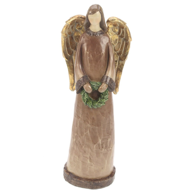 engel met krans, bruin